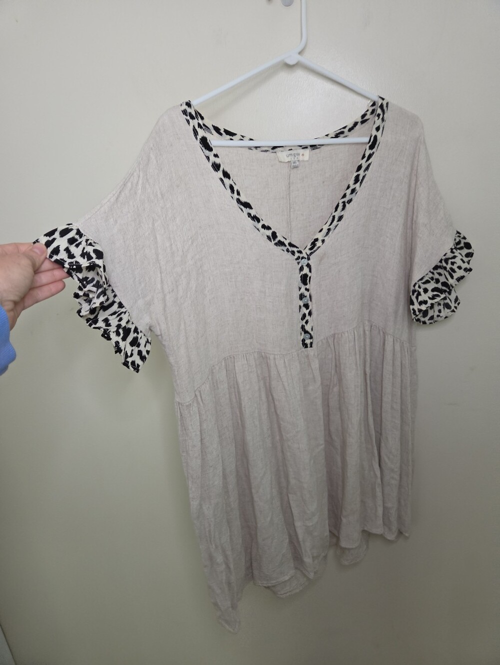 Women's Umgee Linen Blend Top Sz 1XL - Picture 4 of 5